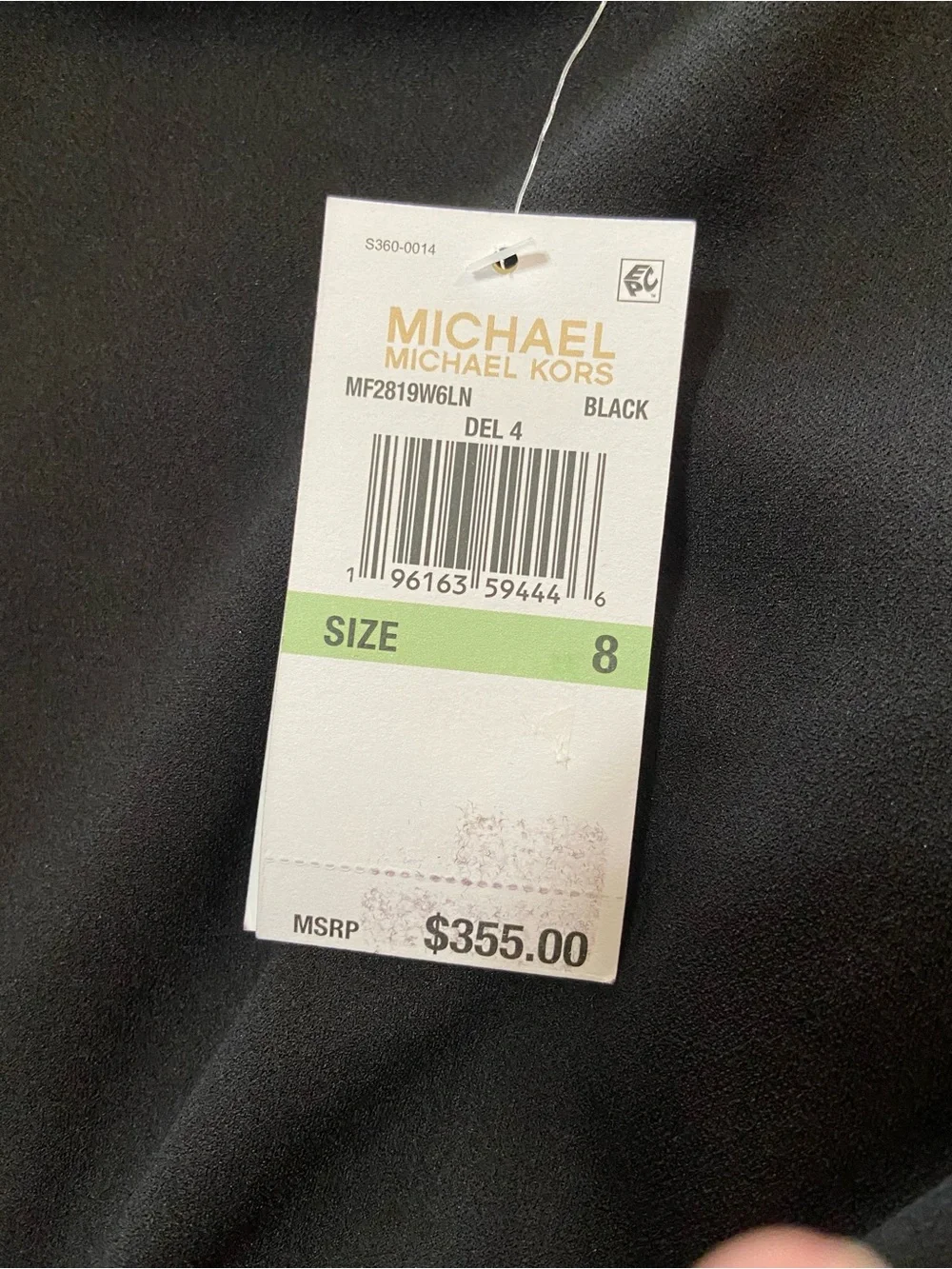 NWT Michael Kors Calvin Klein Collab Size 8 Black Short-Sleeve Midi Sheath Dress